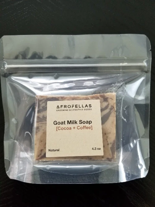 Afrofellas Natural Soap - Goat Milk Cocoa + Coffee Soap - Image 3