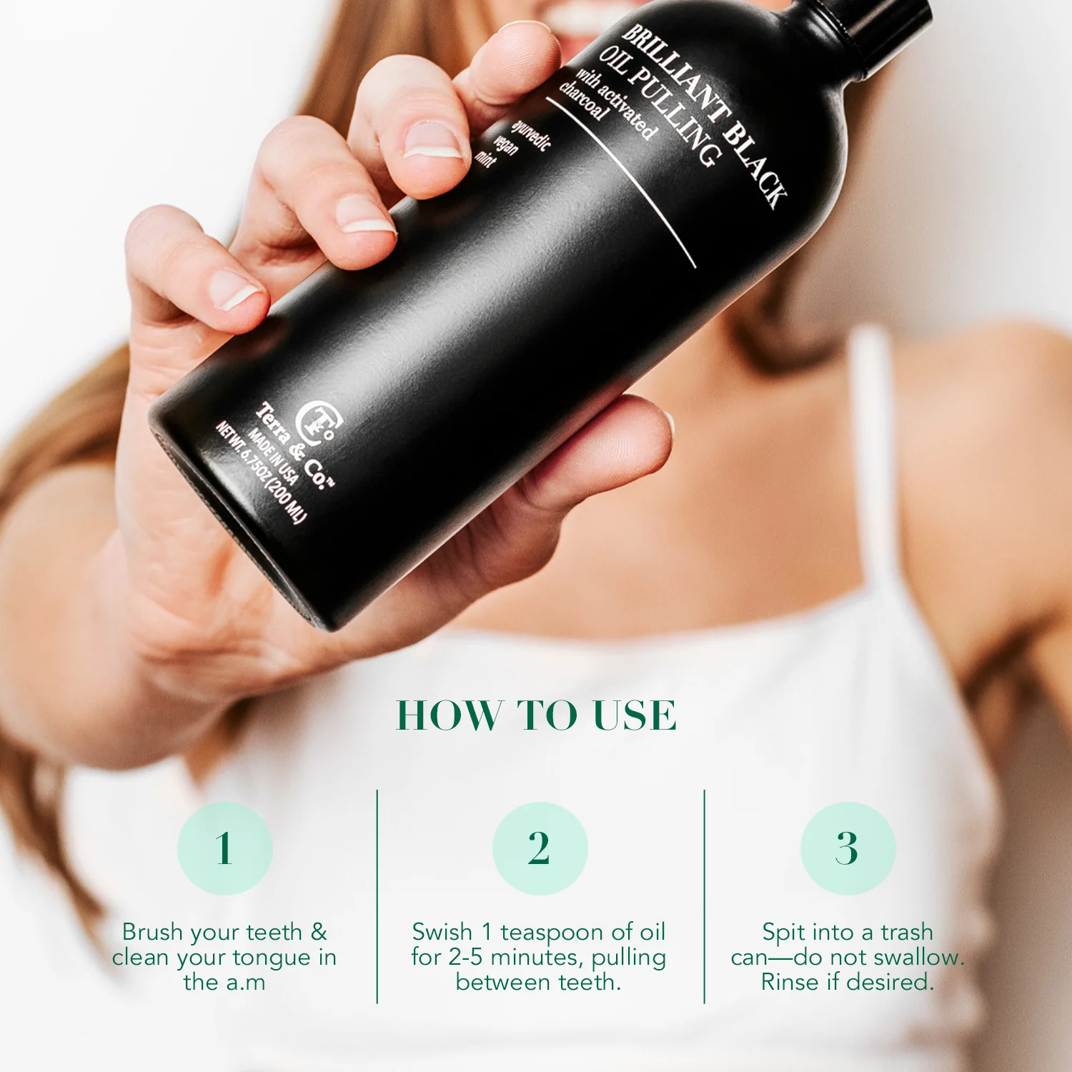 Charcoal Oil Pulling + Hydroxyapatite Toothpaste Bundle | Terra & Co. - Image 3