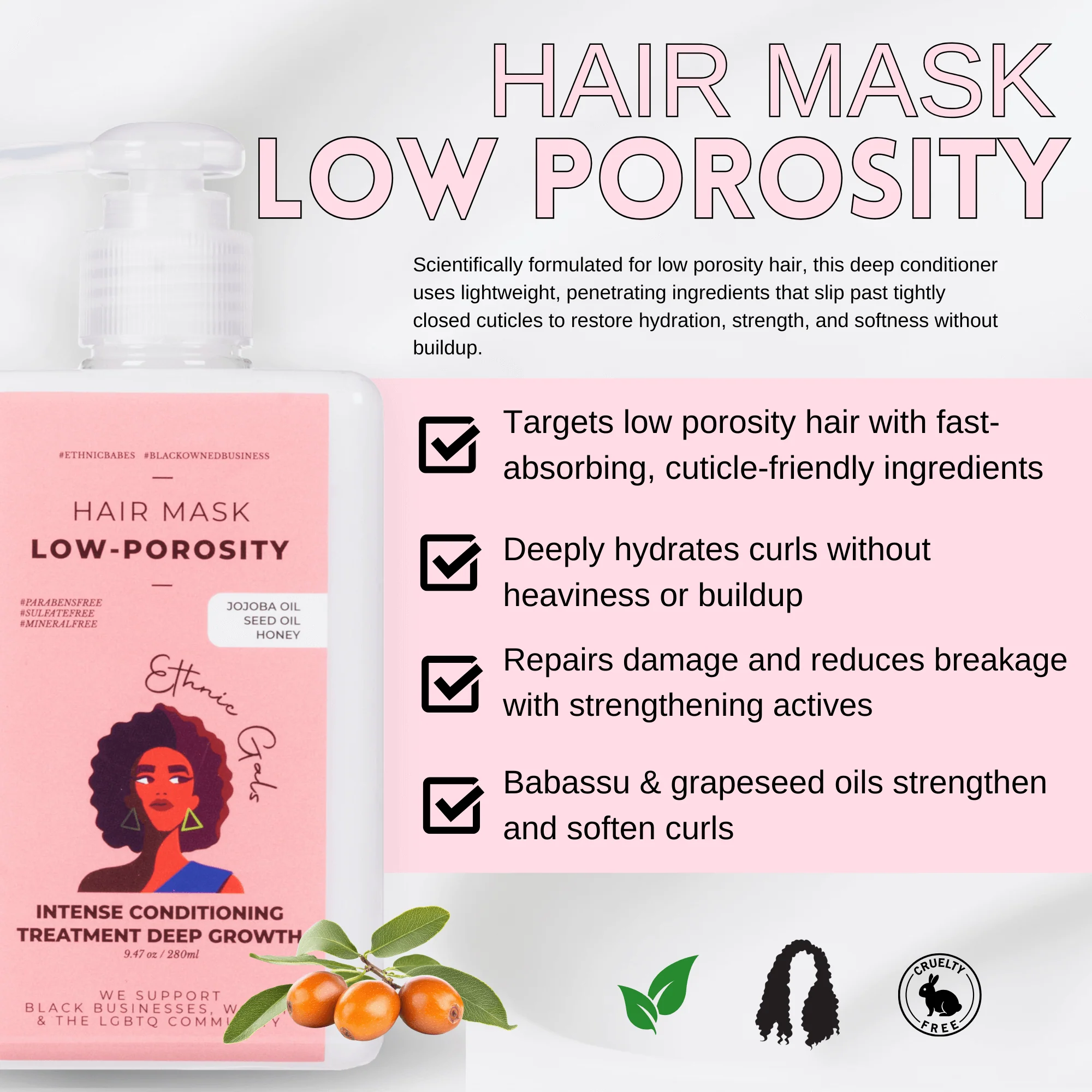 Low Porosity Hair Mask - Deep Repair - Image 7