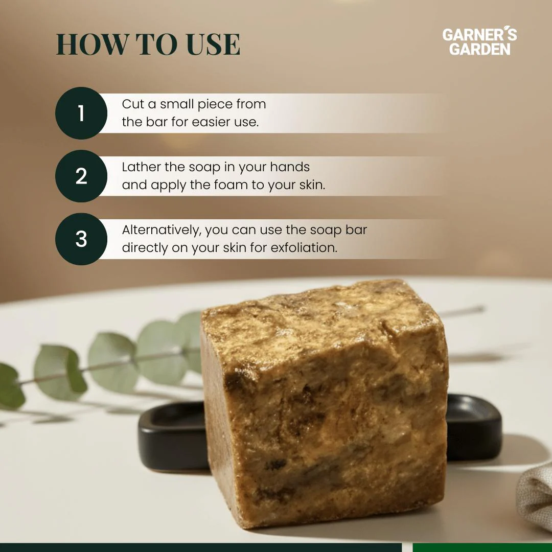 Raw African Black Soap Bar (0.5 lb) - Image 4