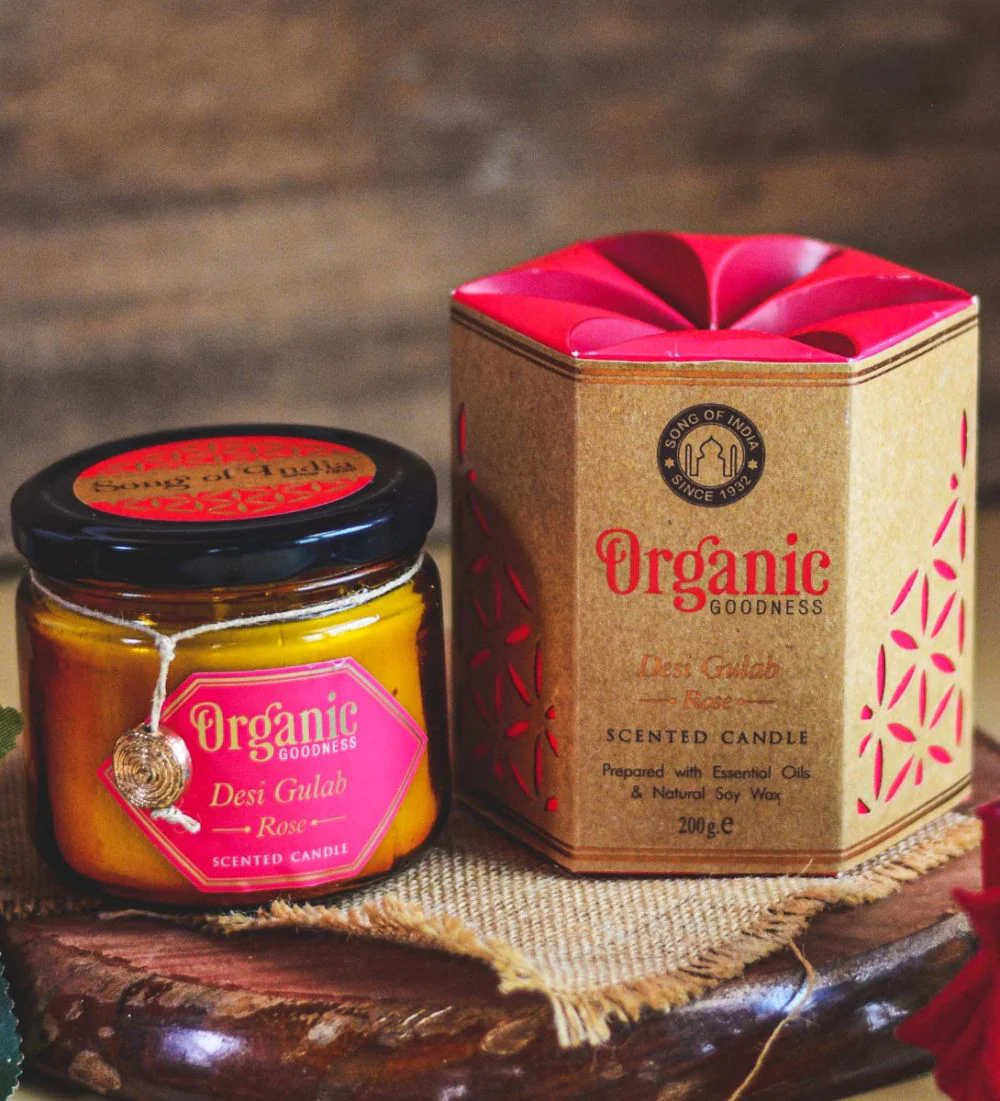 Song of India - Organic Soy Wax Candle - Desi Ghulab | Rose